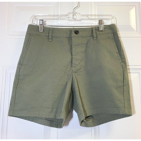 ASOS Chino Shorts Button Fly Womens 28" Waist Khaki Green New - Picture 2 of 10